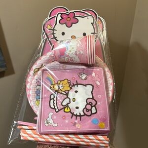 Hello Kitty 47 Piece Pink and White Party Tableware Set